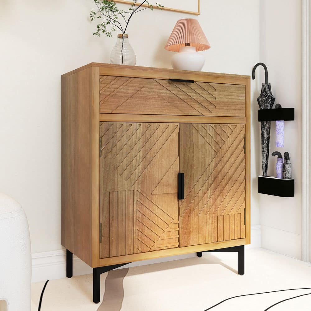 Boosicavelly 32 in. W x 14 in. D x 32 in. H Natural Brown Linen Cabinet (2)