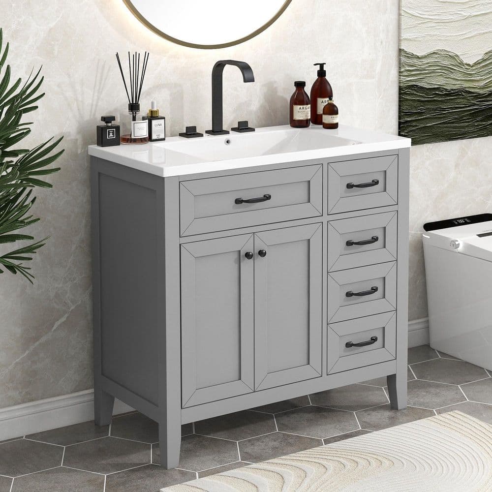 Ximuprmy Bath Vanity Cabinet without Top Solid Wood (1)