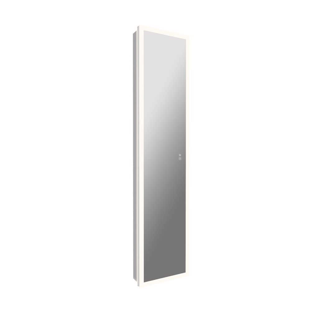 ANGELES HOME 16 in. W 5.38 in. D 70 in. H LED Bathroom Storage Wall Cabinet with Backlit Frontlit GFCI Outlet (1)