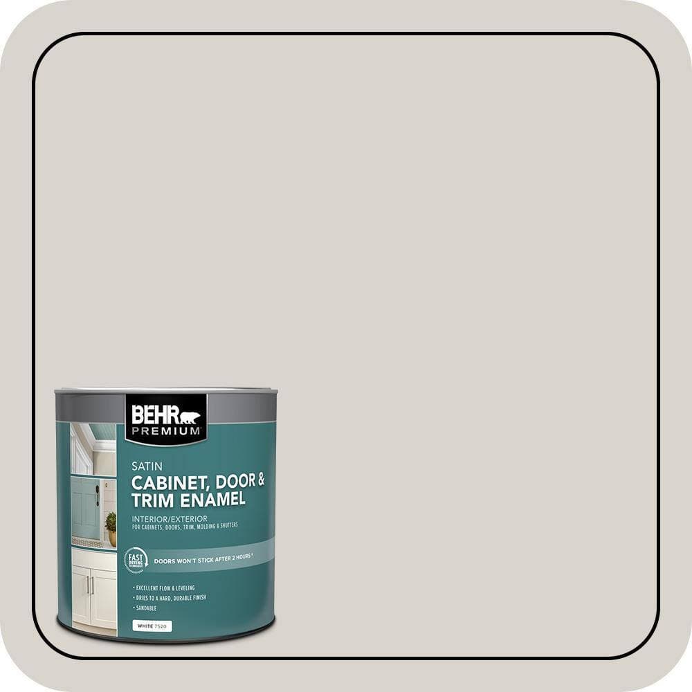 BEHR PREMIUM 1 qt. #MS-88 Pearl Gray Satin Enamel Interior/Exterior Cabinet, Door & Trim Paint