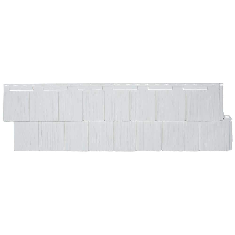 NovikShake 14.5 in. x 48.75 in. RS RoughSawn Shake Polymer Siding in White (12 Panels Per Box, 48.8 sq. ft.) (1)
