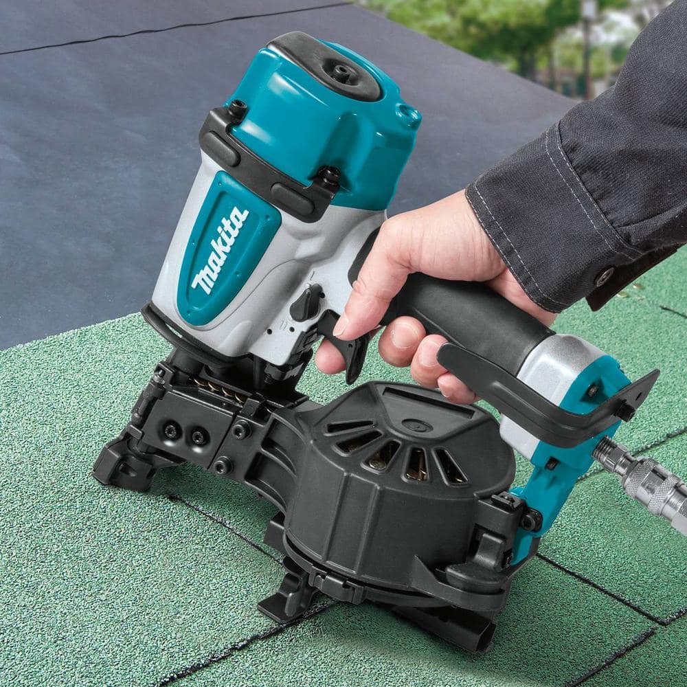 Makita 5.2 Gal. 3.0 HP Electric Single Tank Air Compressor with 15 Degree 1-3/4 in. Pneumatic Coil Roofing Nailer (3)