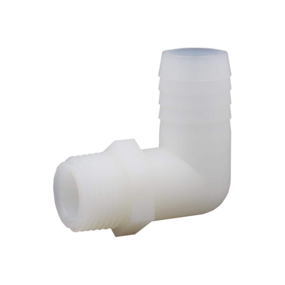 Everbilt 3/4 in. Barb x 1/2 in. MIP 90-Degree Nylon Elbow Adapter Fitting