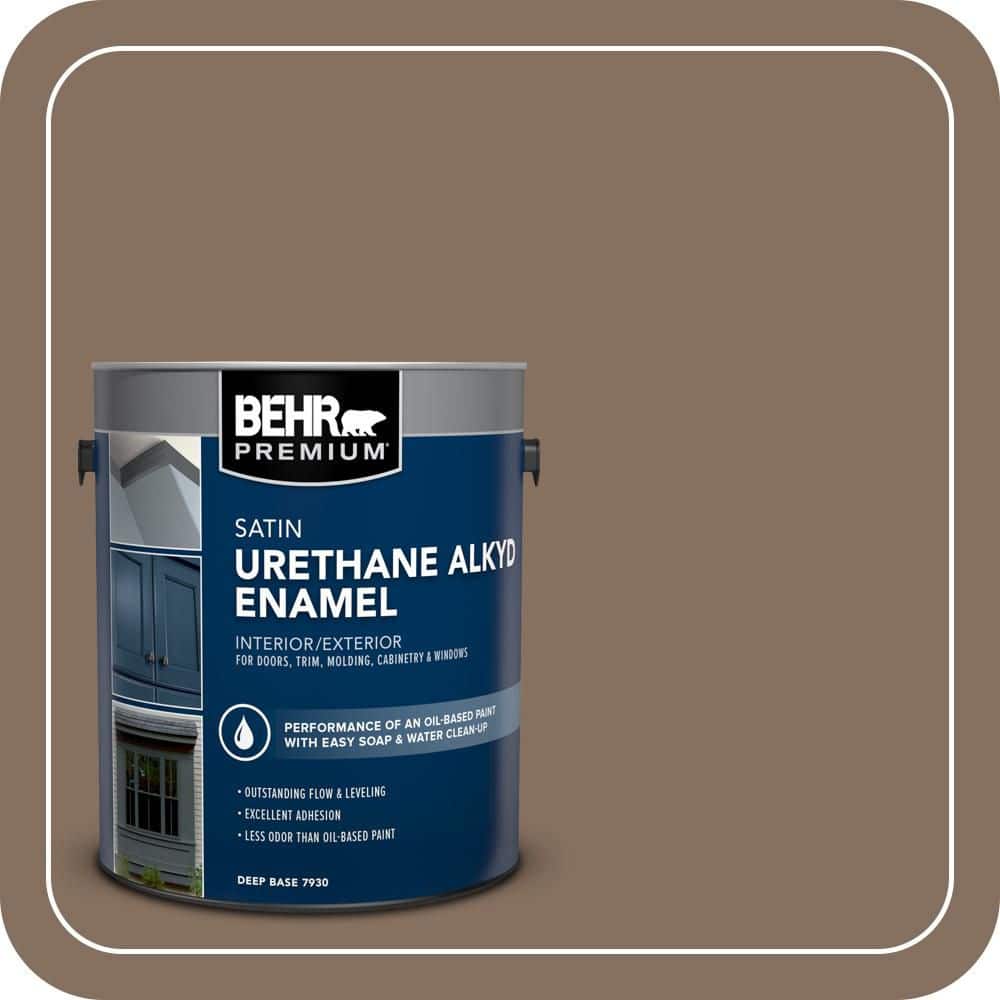 BEHR PREMIUM 1 gal. #N230-6 Whiskey Barrel Urethane Alkyd Satin Enamel Interior/Exterior Paint