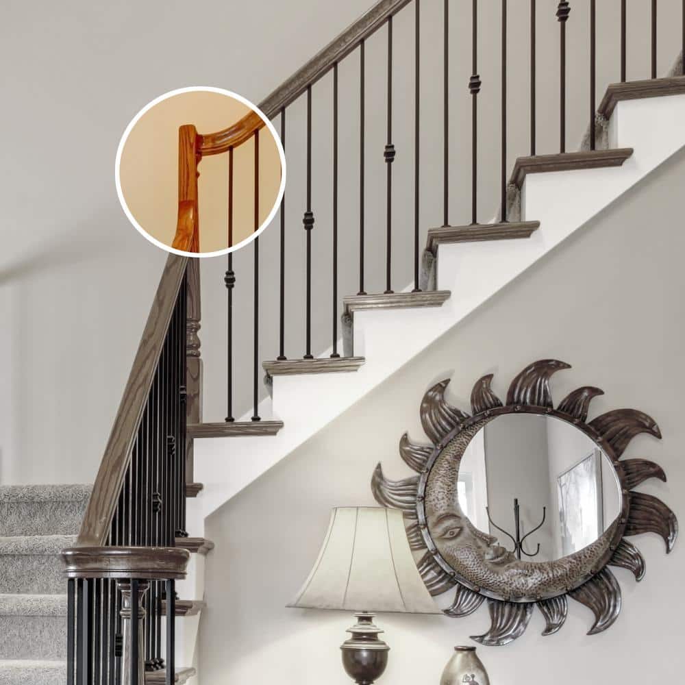 EVERMARK Stair Parts 7265 Unfinished Poplar 90° Right-Hand 2-Rise Gooseneck Handrail Fitting (2)