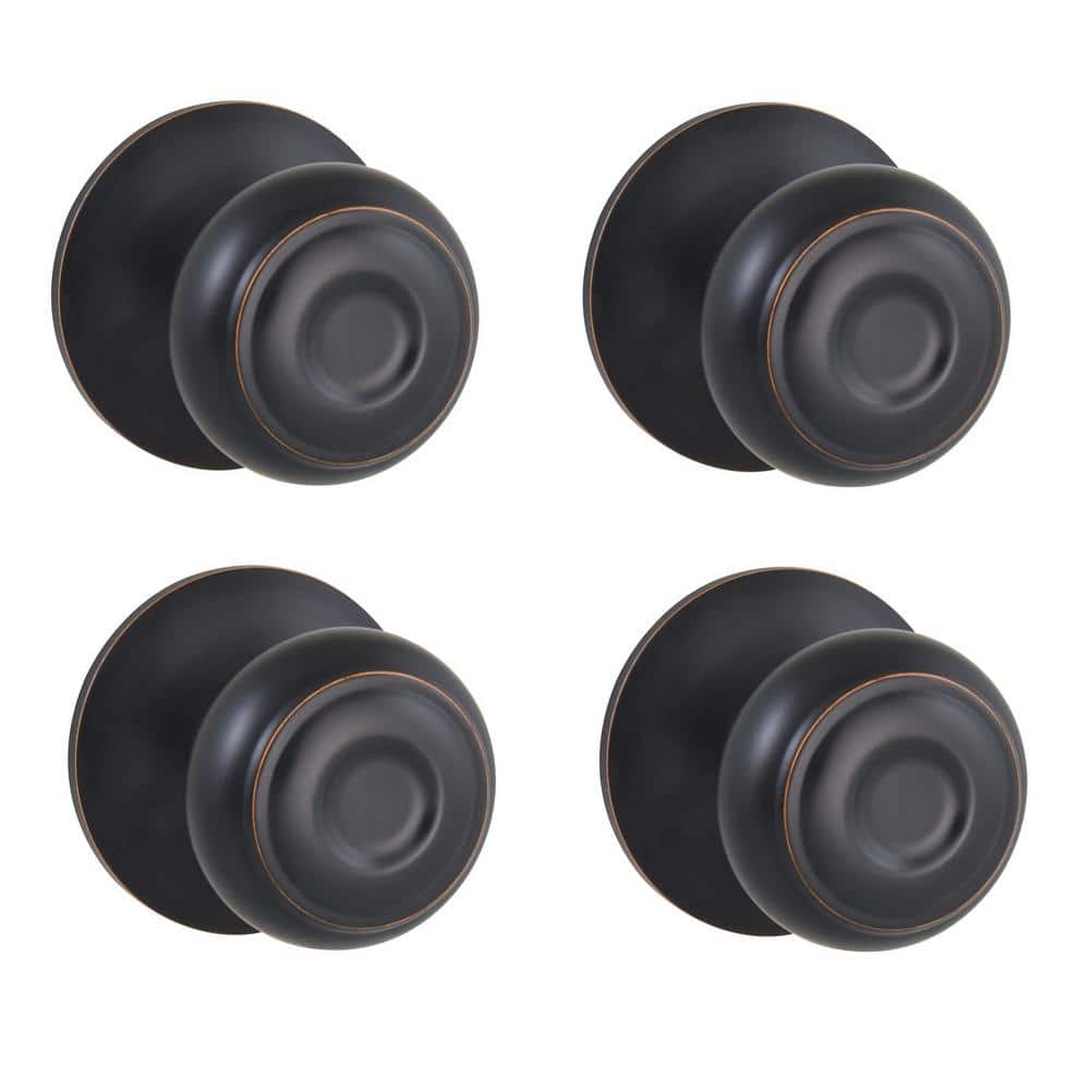 Defiant Hartford Aged Bronze Hall/Closet Door Knob (4-Pack)