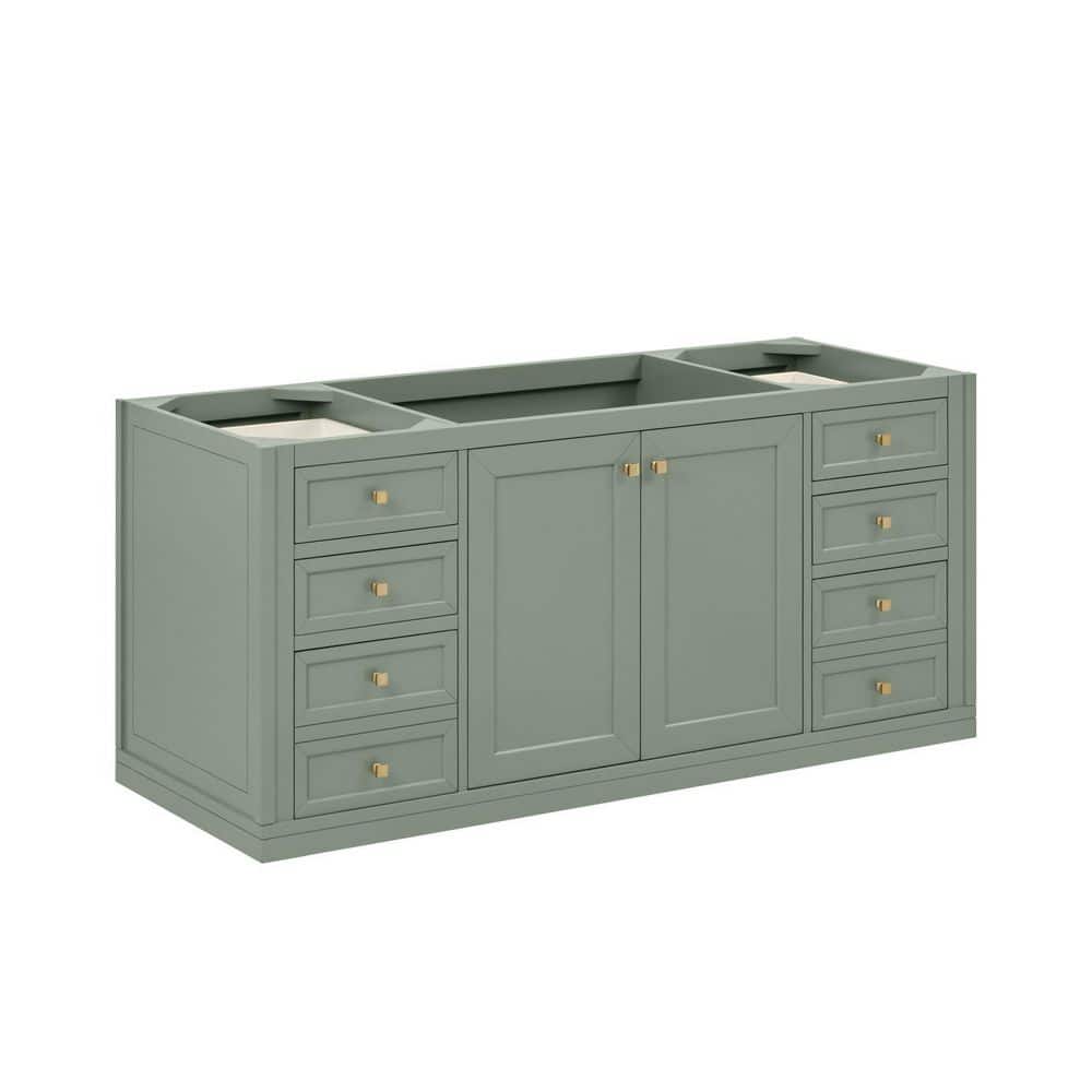 James Martin Vanities Chicago 59.9 in. W x 23.3 in. D x 32.6 in. H Single Bath Vanity Cabinet Without Top in Smokey Celadon (3)