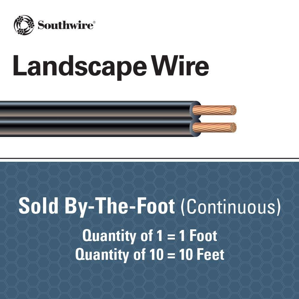 Southwire 12/2 Black Stranded CU Low-Voltage Landscape Lighting Wire (By-The-Foot) (2)