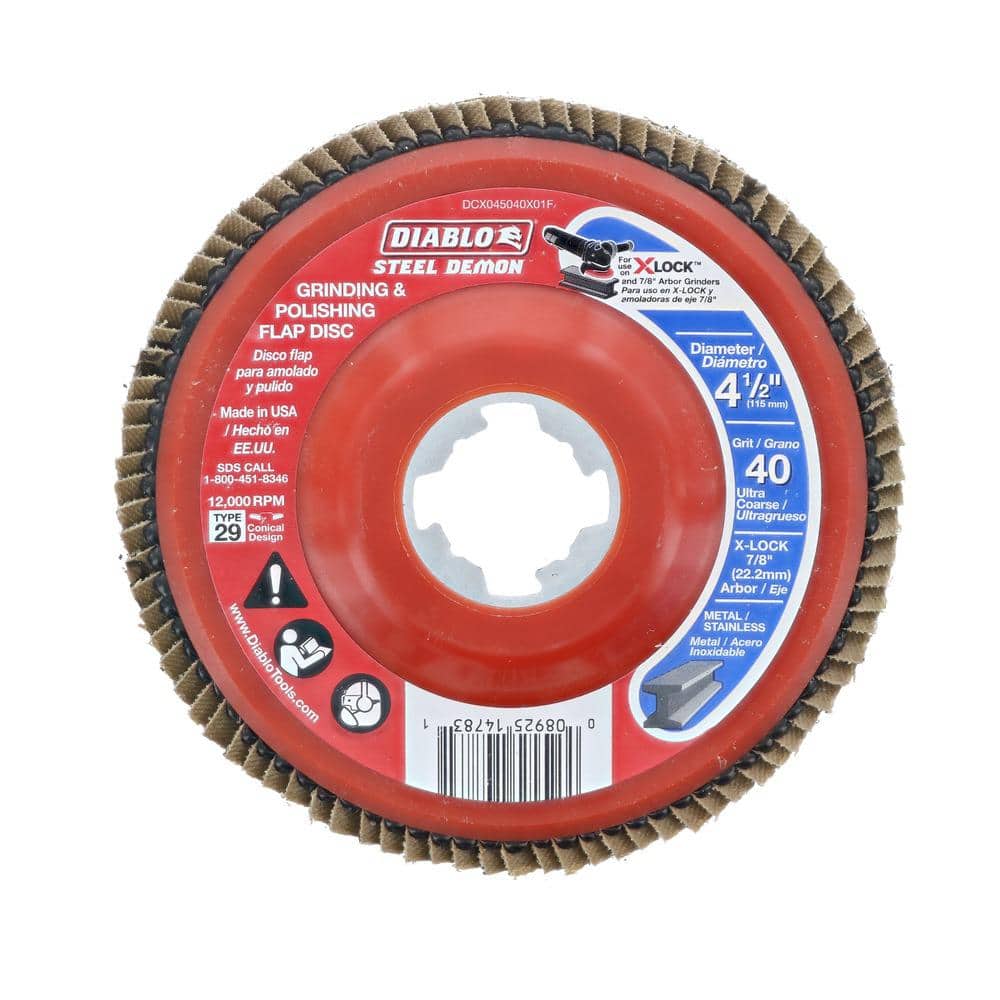 DIABLO 4-1/2 in. 40-Grit Flap Disc for X-Lock and All Grinders (Buy 2 Get 1 Free) (3-Pack)