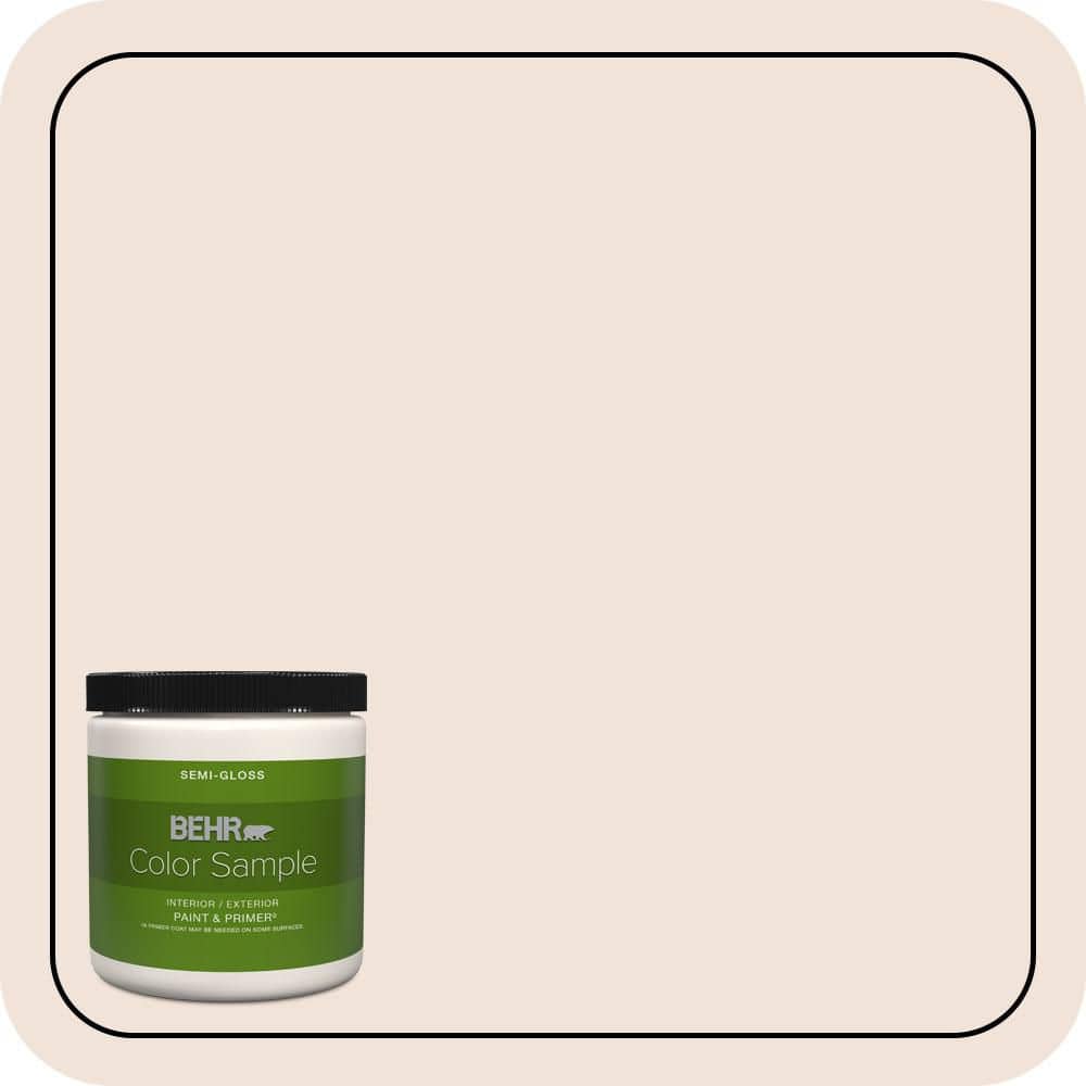 BEHR PREMIUM PLUS 8 oz. #W-B-120 Victorian Pearl Semi-Gloss Interior/Exterior Paint & Primer Color Sample