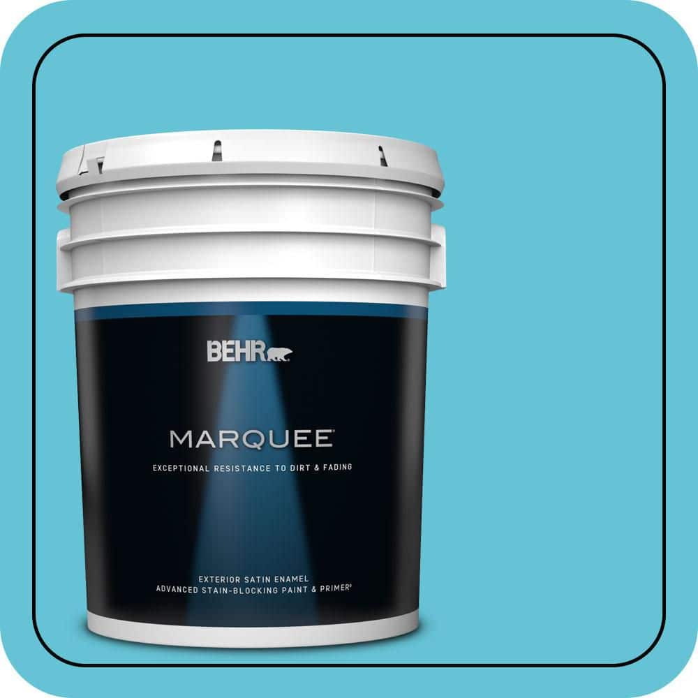 BEHR MARQUEE 5 gal. #P480-4 Rushing Stream Satin Enamel Exterior Paint & Primer