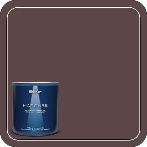 BEHR MARQUEE 1 qt. #MQ1-44 Wild Boysenberry One-Coat Hide Satin Enamel Interior Paint & Primer (2)
