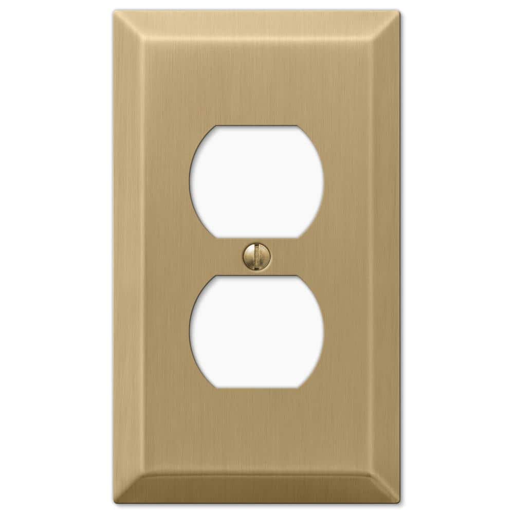 AMERELLE Metallic 1 Gang Duplex Outlet Steel Wall Plate - Brushed Bronze