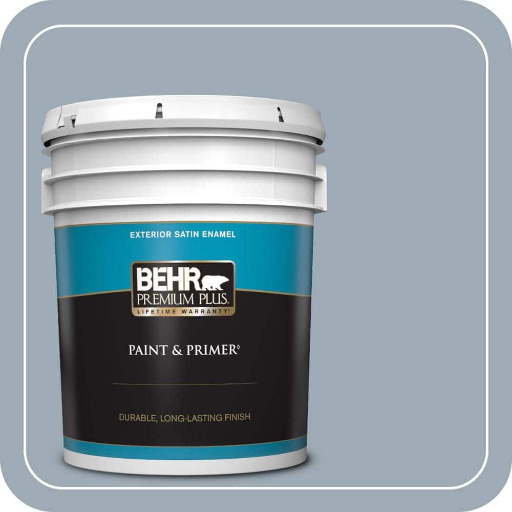 BEHR PREMIUM PLUS 5 gal. #T13-6 Twilight Satin Enamel Exterior Paint & Primer