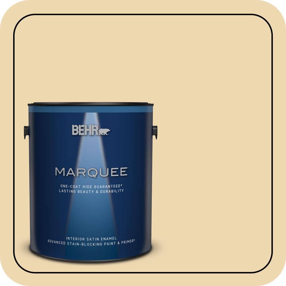BEHR MARQUEE 1 gal. #PPU6-11 Hummus Satin Enamel Interior Paint & Primer