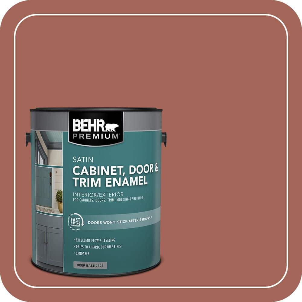 BEHR PREMIUM 1 gal. #HDC-CL-08 Sun Baked Earth Satin Enamel Interior/Exterior Cabinet, Door & Trim Paint