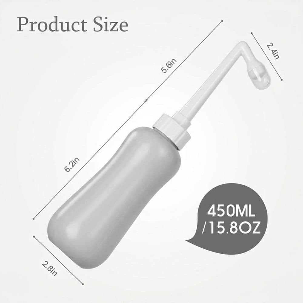 Anqtovp 15 oz. Personal Bidet Attachment Portable Travel Handheld Toilet Accessory with Long-Reach Nozzle 1 Bottle Gray (3)