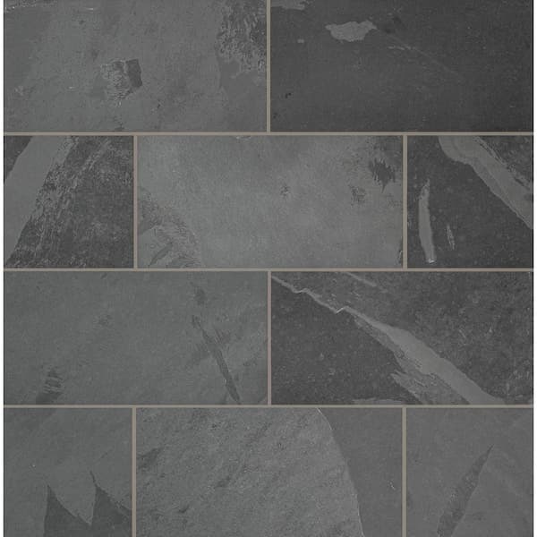 MSI Montauk Black 12 in. x 24 in. Gauged Slate Floor and Wall Tile (2 sq. ft. / Each)