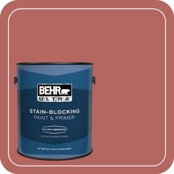 BEHR PREMIUM PLUS #180D-6 Mineral Red Enamel Interior/Exterior Paint & Primer Color Sample (2)