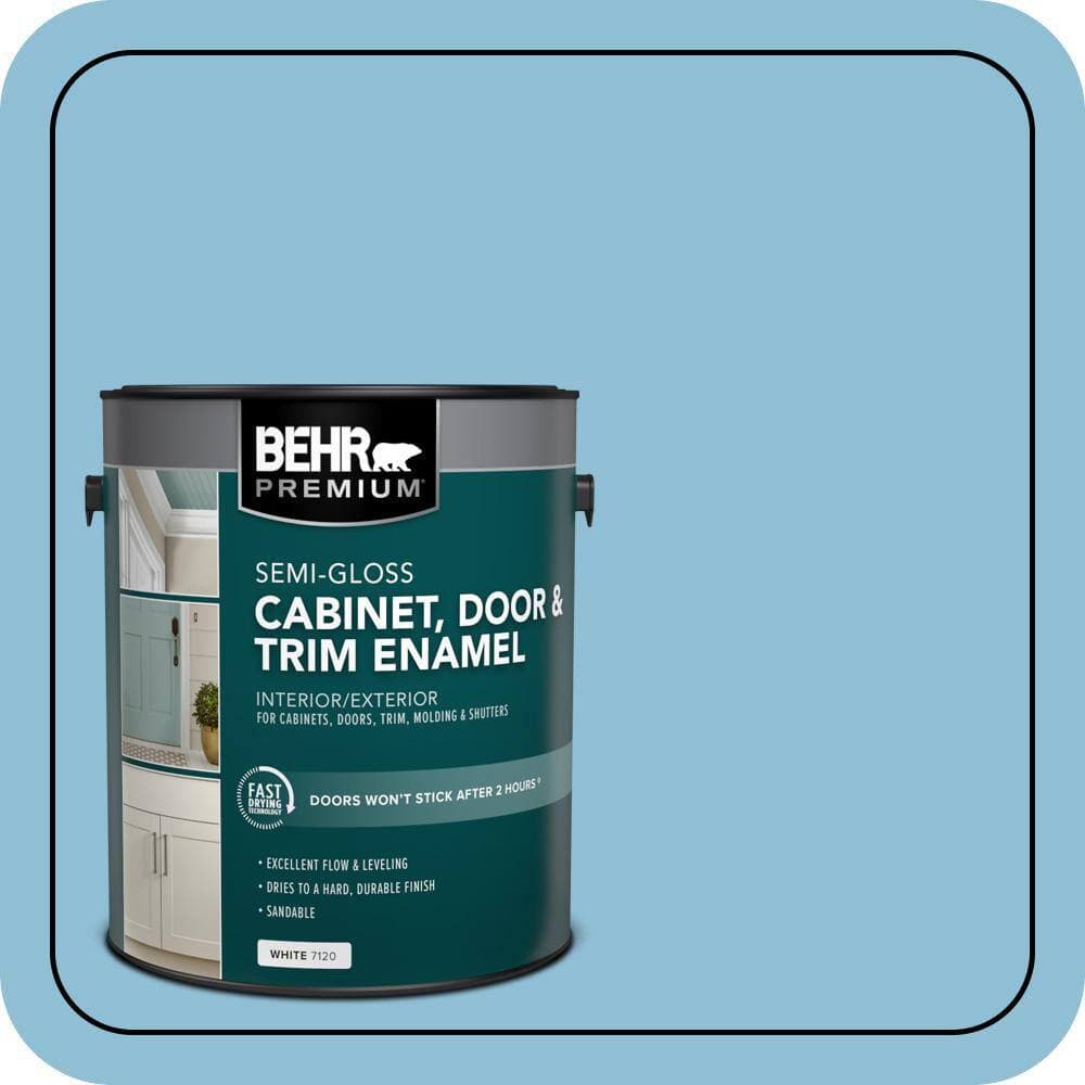 BEHR PREMIUM 1 gal. #M490-3 Speedboat Semi-Gloss Enamel Interior/Exterior Cabinet, Door & Trim Paint