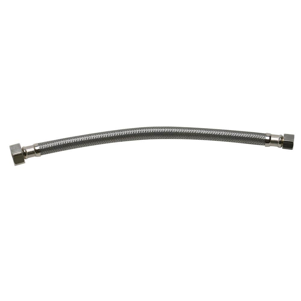 Fluidmaster 3/8 in. Compression x 1/2 in. F. I. P. x 12 in. L Braided Stainless Steel Faucet Connector (2)