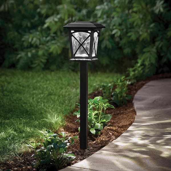 Hampton Bay Black Springs 35 Lumen Low Voltage Black Integrated LED Weather Resistant Path Light