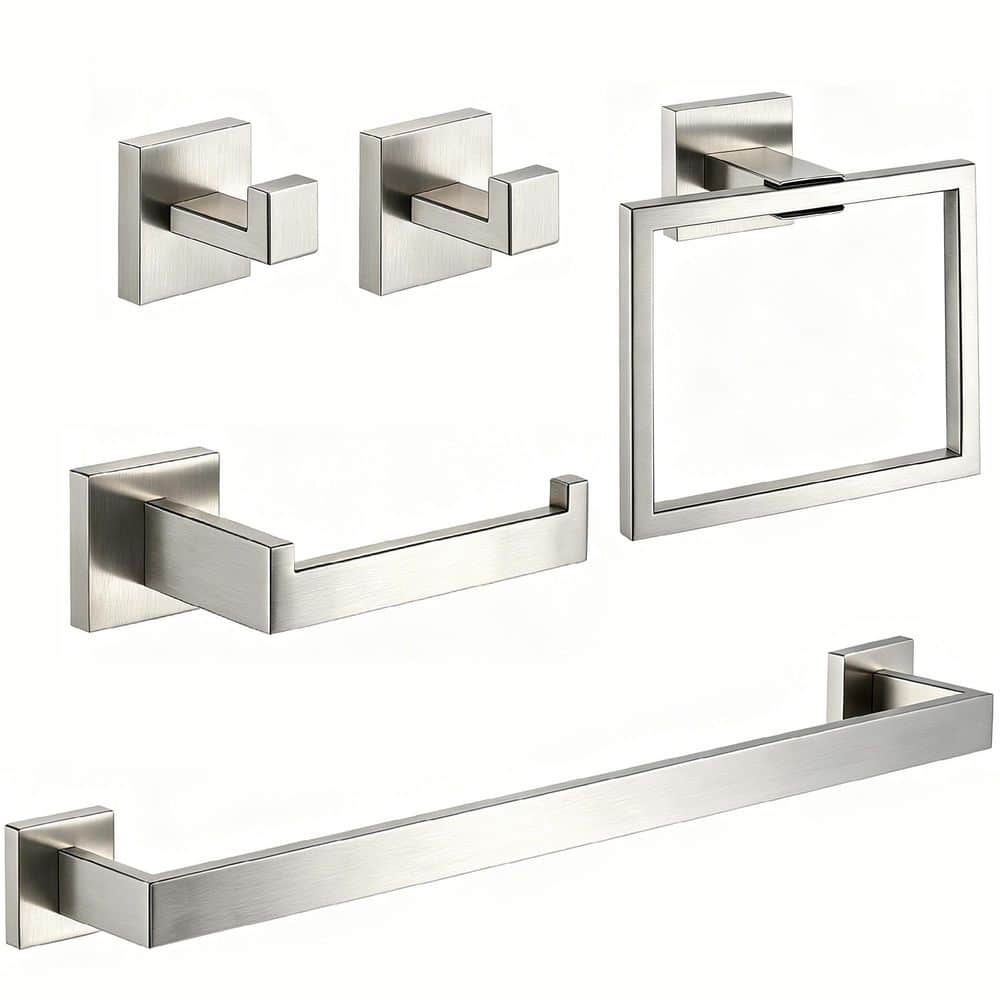 ruiling Stainless Steel Bath Hardware Set with Towel Bar Toilet Paper Holder and Towel Hook (1)
