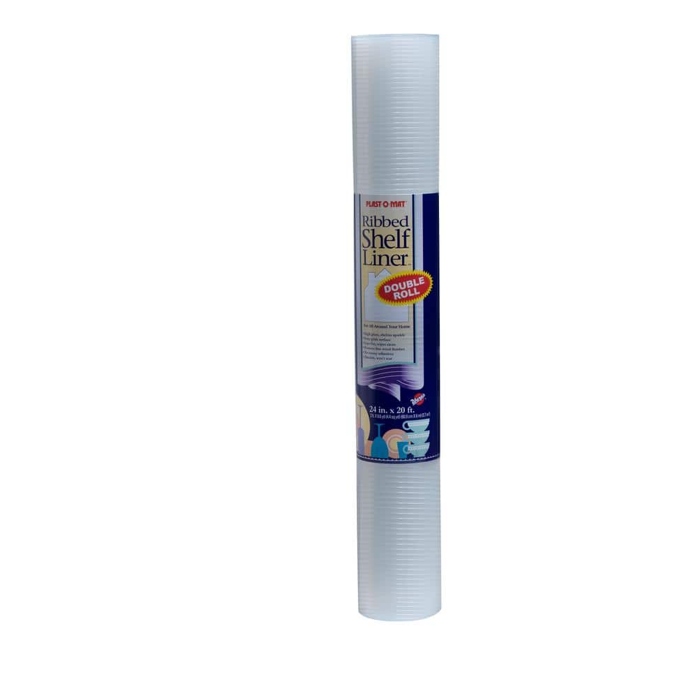 Plast-O-Mat 24 in. x 20 ft. Clear Ribbed Shelf Liner
