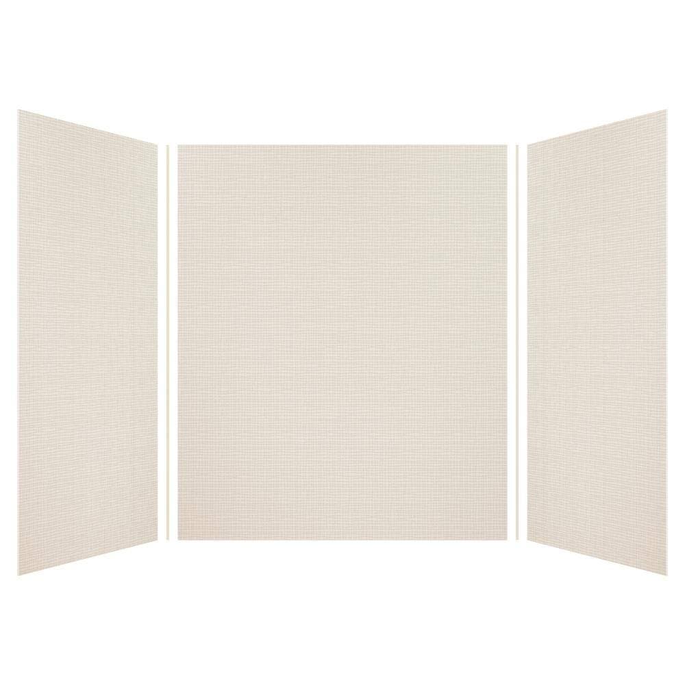 Transolid Expressions 60 in. x 60 in. x 72 in. 3-Piece Easy Up Adhesive Alcove Shower Wall Surround in Cameo (2)