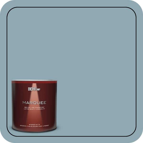 BEHR MARQUEE 1 qt. #530F-4 Newport Blue Matte Interior Paint & Primer (2)