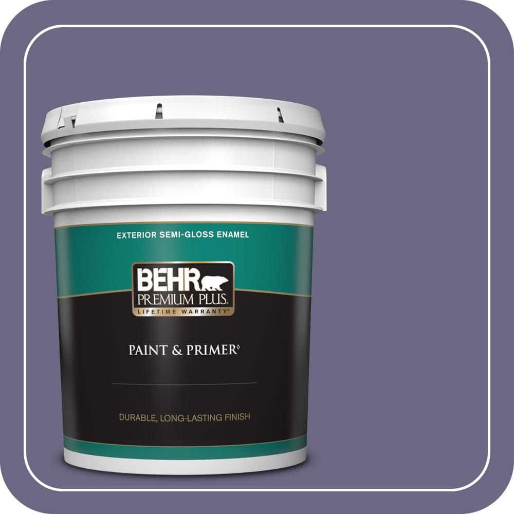 BEHR PREMIUM PLUS 5 gal. #PPU16-18 Hyacinth Arbor Semi-Gloss Enamel Exterior Paint & Primer