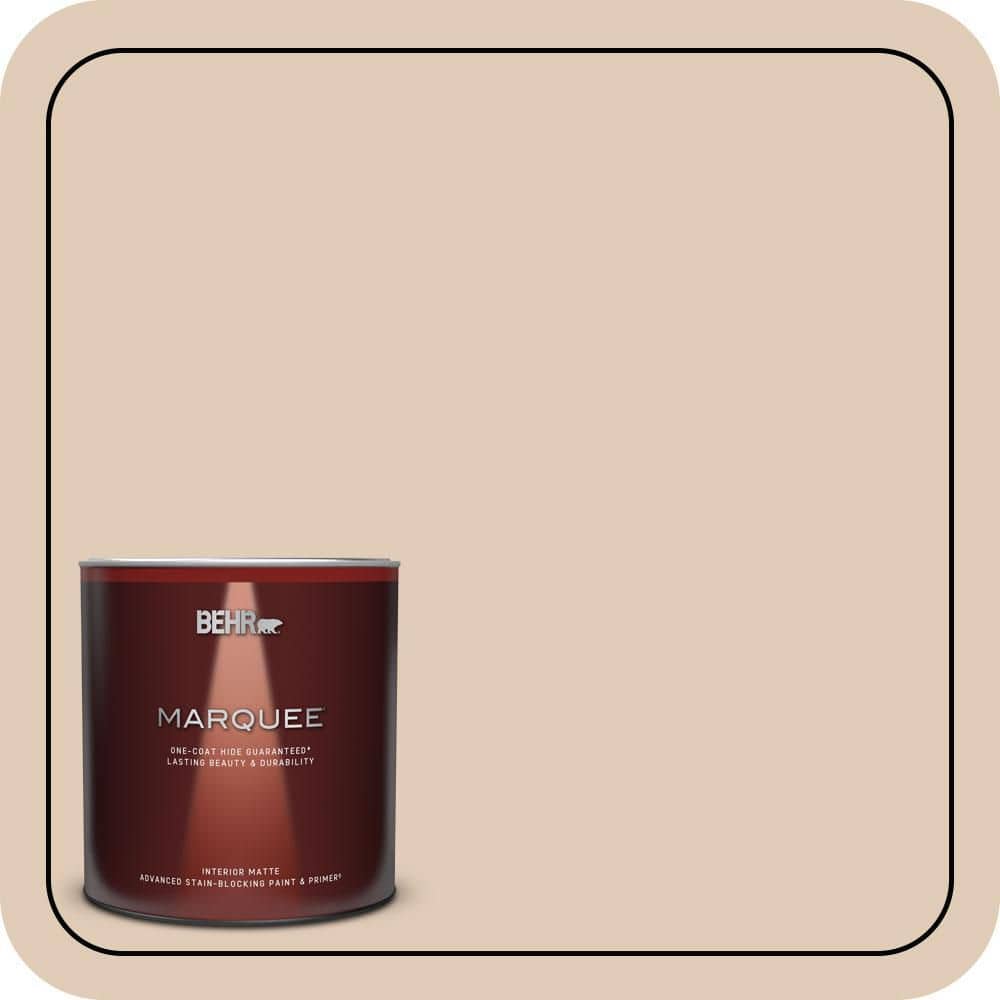 BEHR MARQUEE 1 qt. #S240-2 Rice Crackers Matte Interior Paint & Primer
