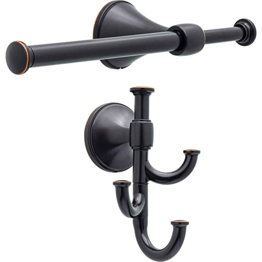 Delta Accolade Wall Mounted Expandable 3-Prong J-Hook Towel Hook in Oil Rubbed Bronze (3)
