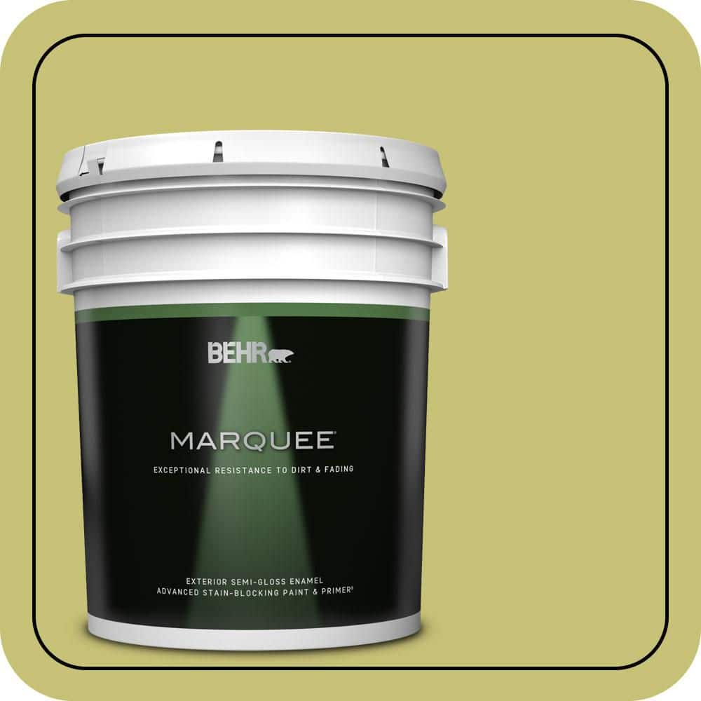 BEHR MARQUEE 5 gal. #PPU9-07 Fresh Sprout Semi-Gloss Enamel Exterior Paint & Primer