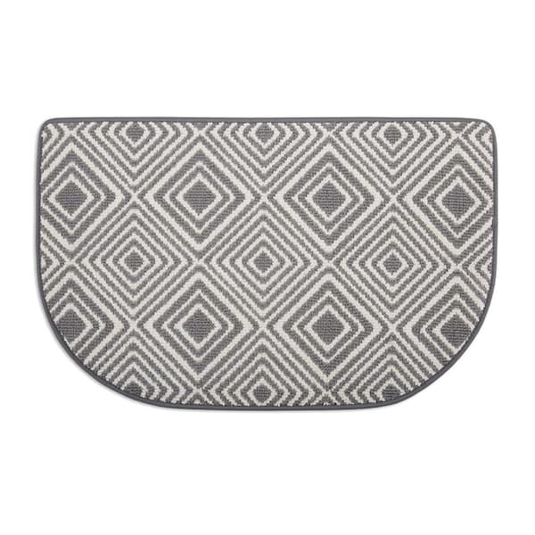 StyleWell Plush Slice Gray 19.7 in. x 31.5 in. Machine Washable Non-Slip Indoor Kitchen Floor Mat