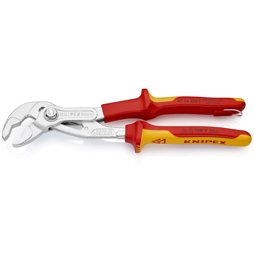 KNIPEX Cobra High-Tech Water Pump Pliers-1000V Insulated-Tethered Attachment, 10" (3)