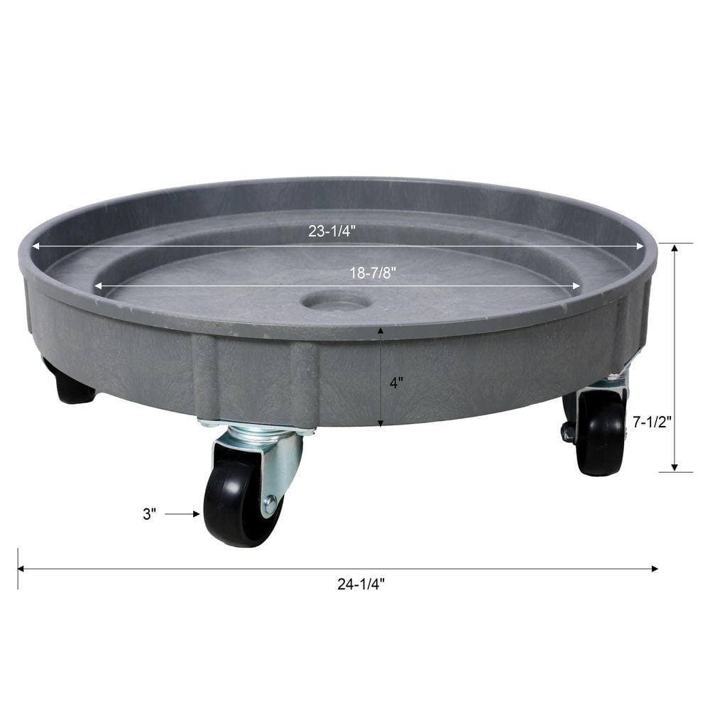 Miscool Ami 30 and 55 Gallon Heavy Duty Plastic Drum Dolly 900 lbs. Capacity Barrel Dolly with 5 Swivel Casters Wheel Dolly (3)