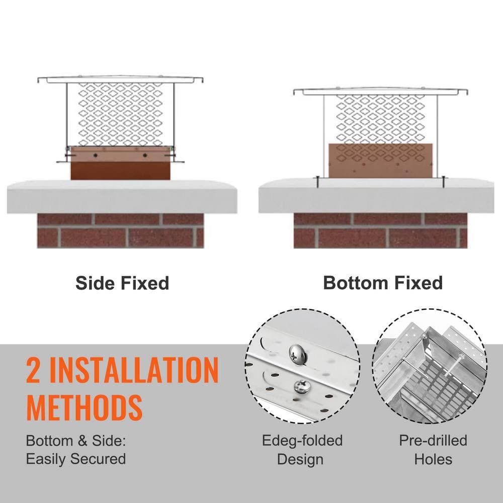 SKYSHALO Chimney Cap 9 x 9 in. 304 Stainless Steel Fireplace Chimney Cover Not Easily Toppled & Practical Accessories (2)