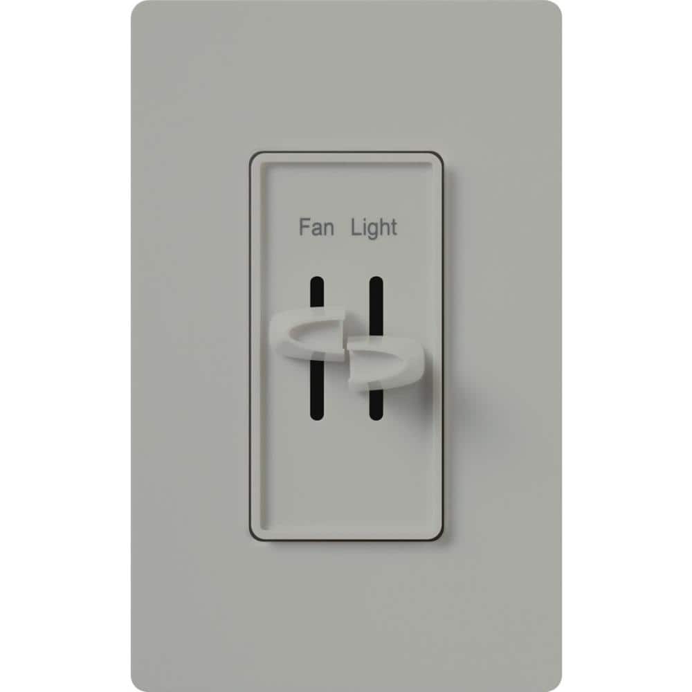 Lutron Skylark Combination Fan and Light Control, 3-Speed, 1.5 Amp Fan/300W Incandescent, Single-Pole, Gray (S2-LFSQH-GR) (1)