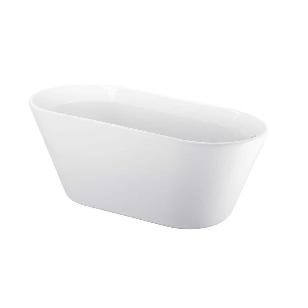 Boosicavelly 65 in. x 30 in. Acrylic Surface Freestanding Soaking Bathtub in Glossy White (2)