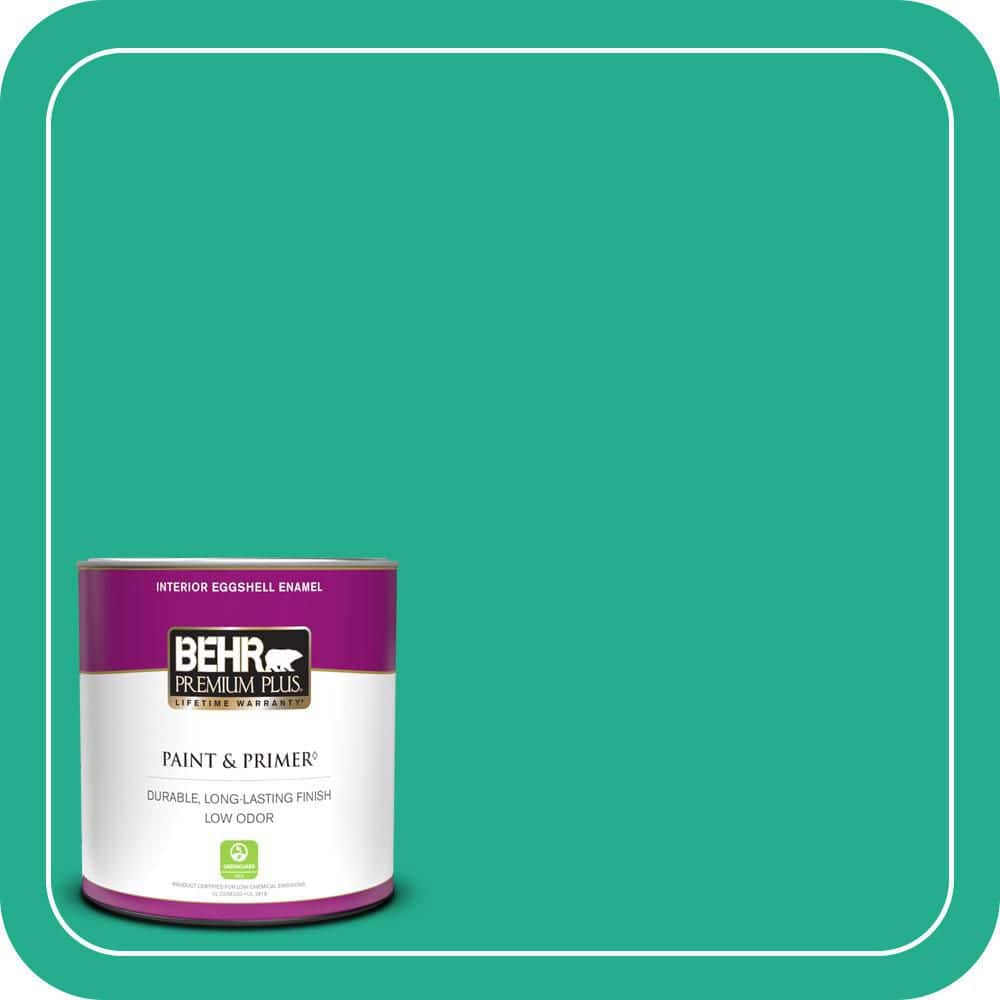BEHR PREMIUM PLUS 1 qt. #P430-5 Enchanted Wells Eggshell Enamel Low Odor Interior Paint & Primer