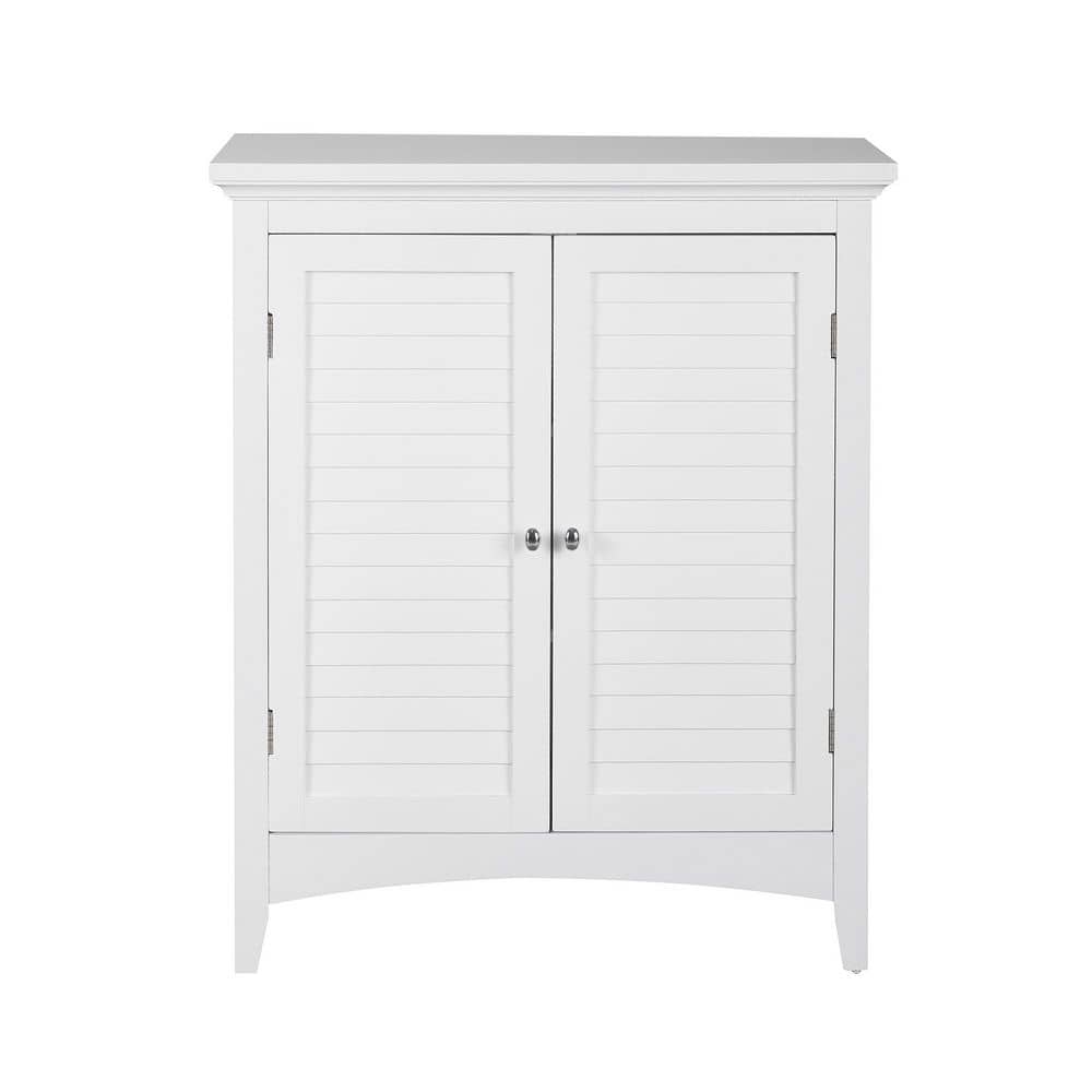 Teamson Home Glancy 26 in. W x 13 in. D x 32 in. H Freestanding Two-Door Floor Storage Linen Cabinet in White (2)