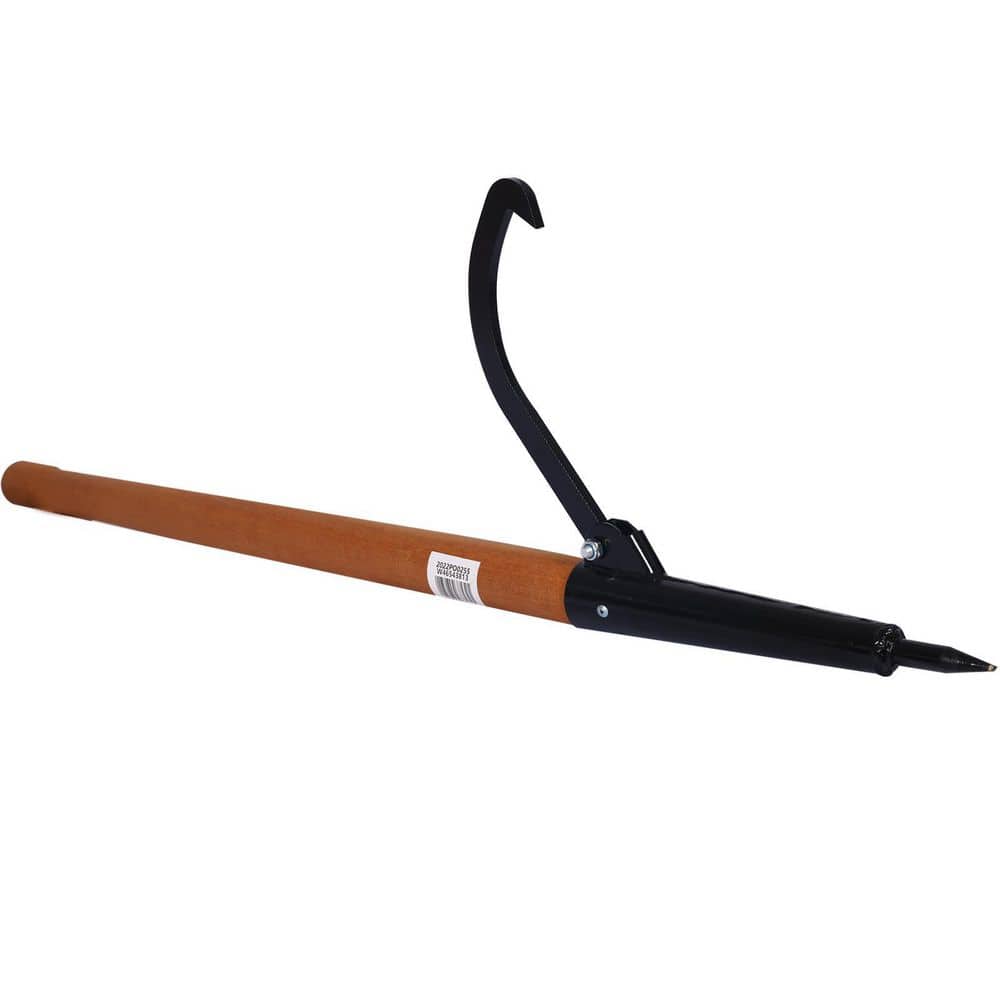 Amucolo Log Peavy 49 in. Wood Loging Tool, Log Roller Tool Loging Cant Hook Wooden Handle (3)