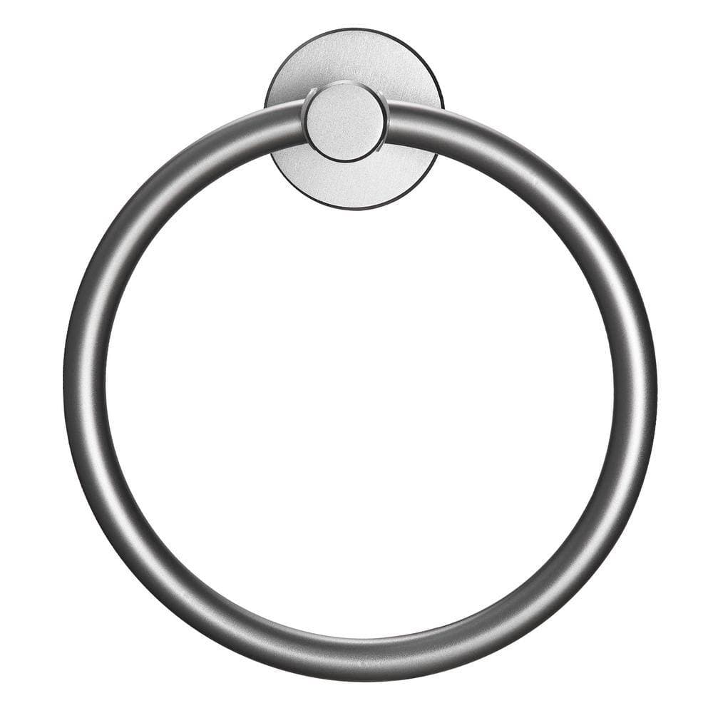 Tidoin 6.3 in. Round Aluminum Wall Mounted Towel Ring in Gun Grey (1)