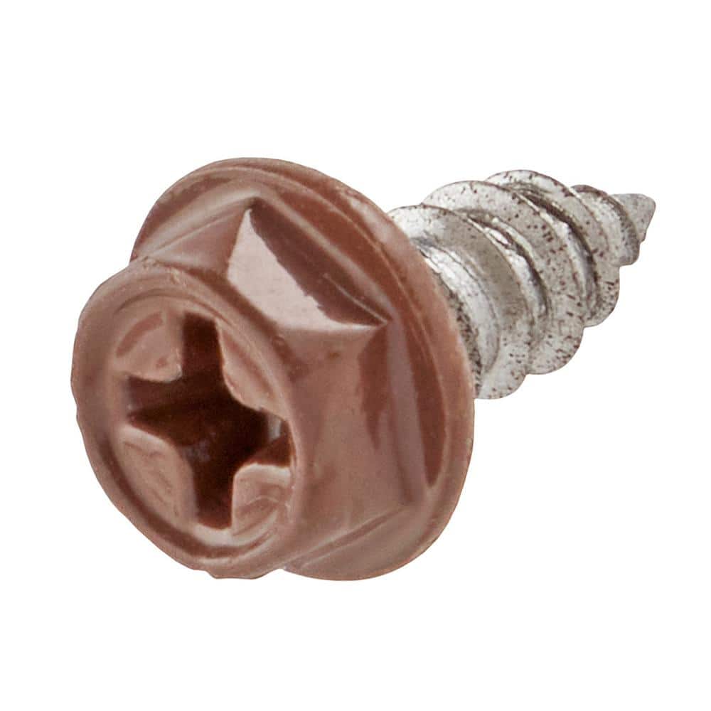 Everbilt #8 x 3/8 in. Brown Stainless Steel Hex Head Gutter Sheet Metal Screw (25-Pack) (2)