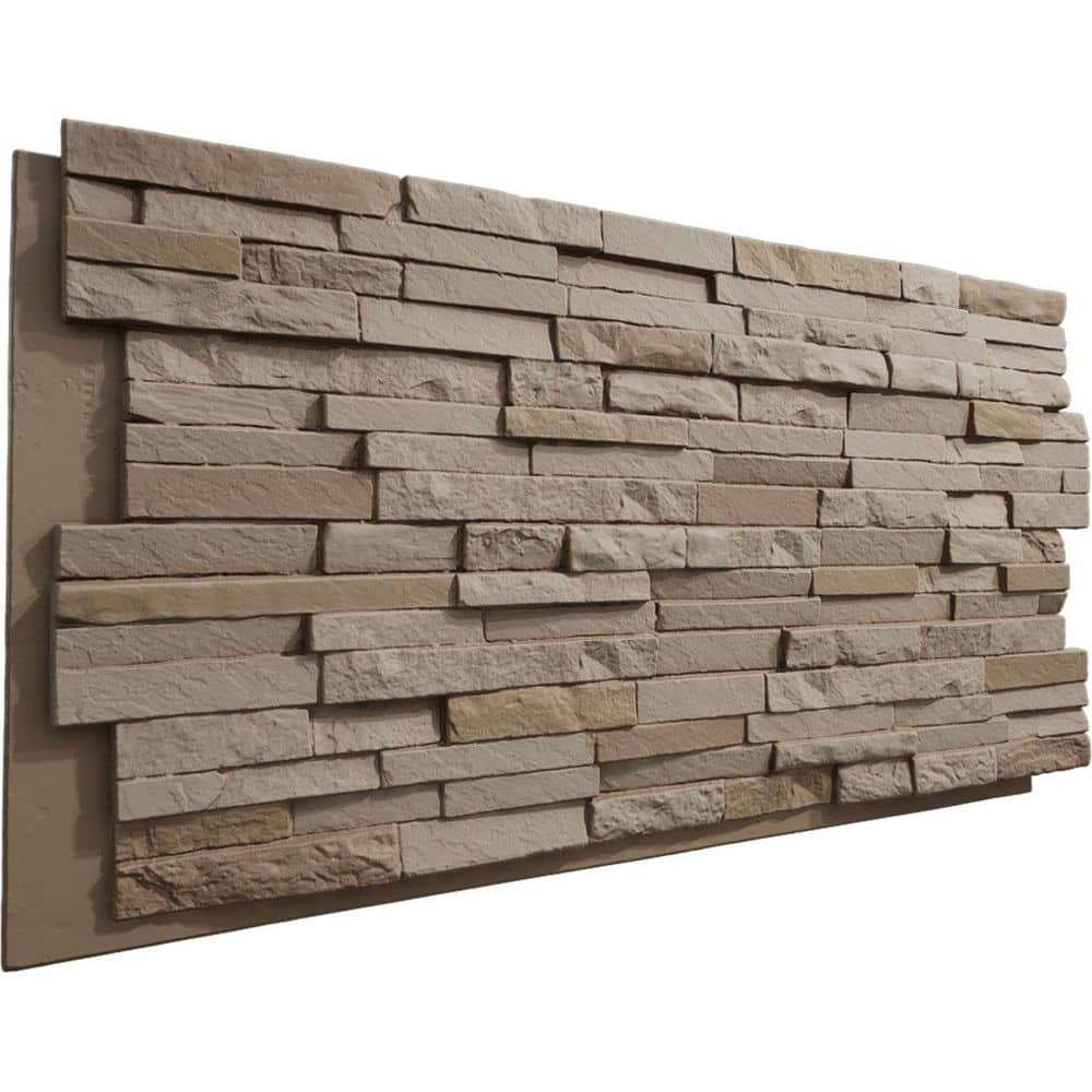 Ekena Millwork EverStone Eldorado Faux Stone Panel, 48"W x 25"H x 1"D, Armadillo Color (3)