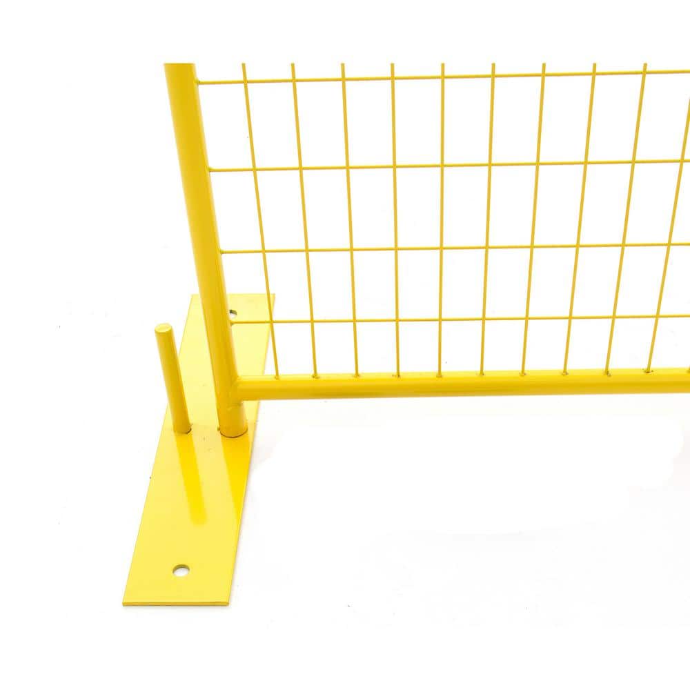 Perimeter Patrol 23.5 in. L x 4.75 in. W x 6.75 in. H Yellow Metal Fence Ground Base for Portable Security Fence Panel (2)