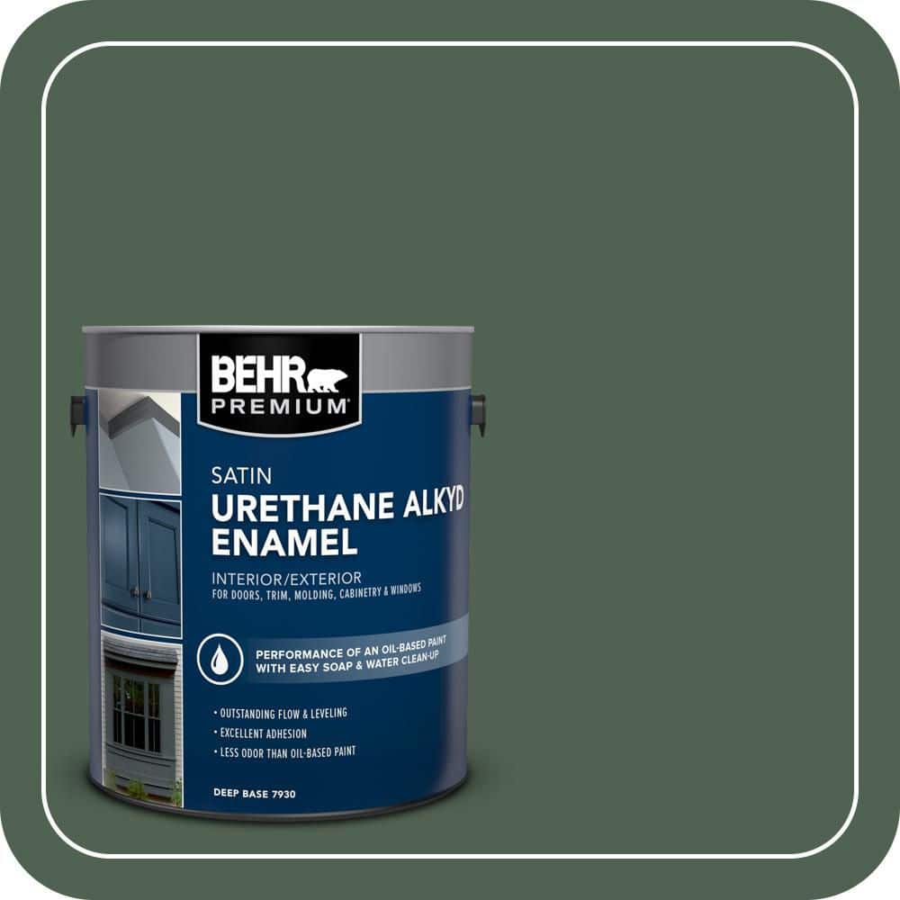 BEHR PREMIUM 1 gal. #BXC-60 Pasture Green Urethane Alkyd Satin Enamel Interior/Exterior Paint