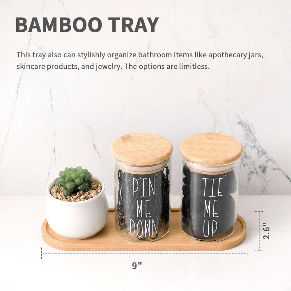 Wudkey White Shower Dispenser Set with 3 Extra-Thick PET Plastic Bottles, Pumps and Bamboo Tray for Shampoo and Conditioner (3)