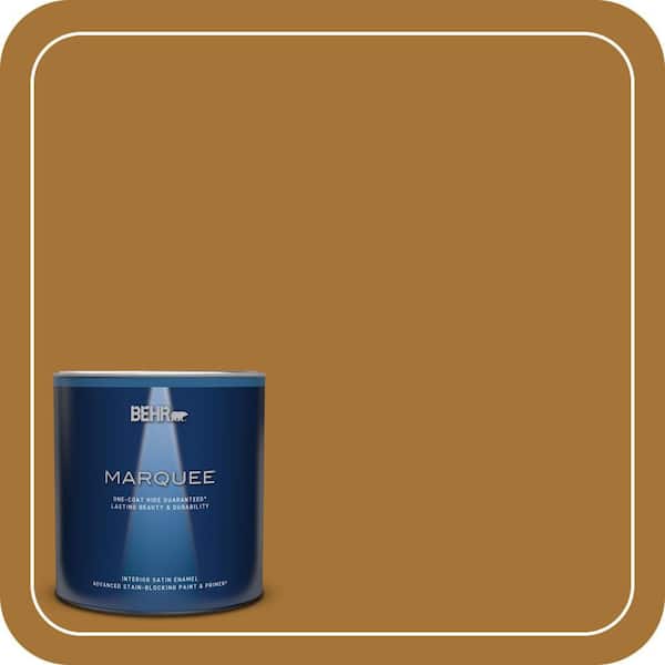 BEHR MARQUEE 1 qt. #310D-7 Mayan Gold Satin Enamel Interior Paint & Primer (1)